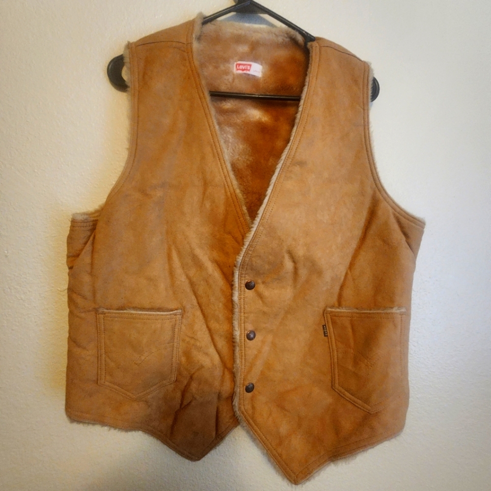 1960's  Big E Levi's Leather  Vest for Men